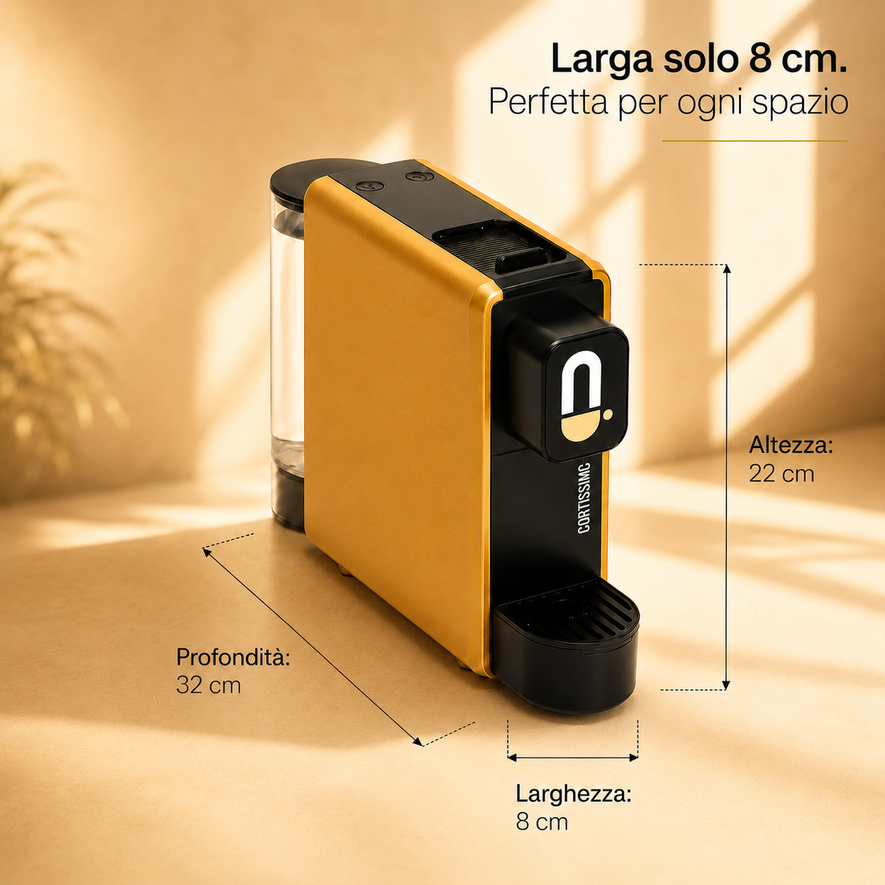 Dimensioni compatte della macchina da caffè Cortissimo Poket