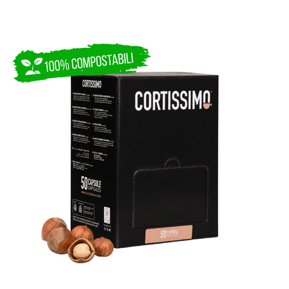 Confezione Cortissimo Nocciolino, capsule compostabili al gusto nocciola