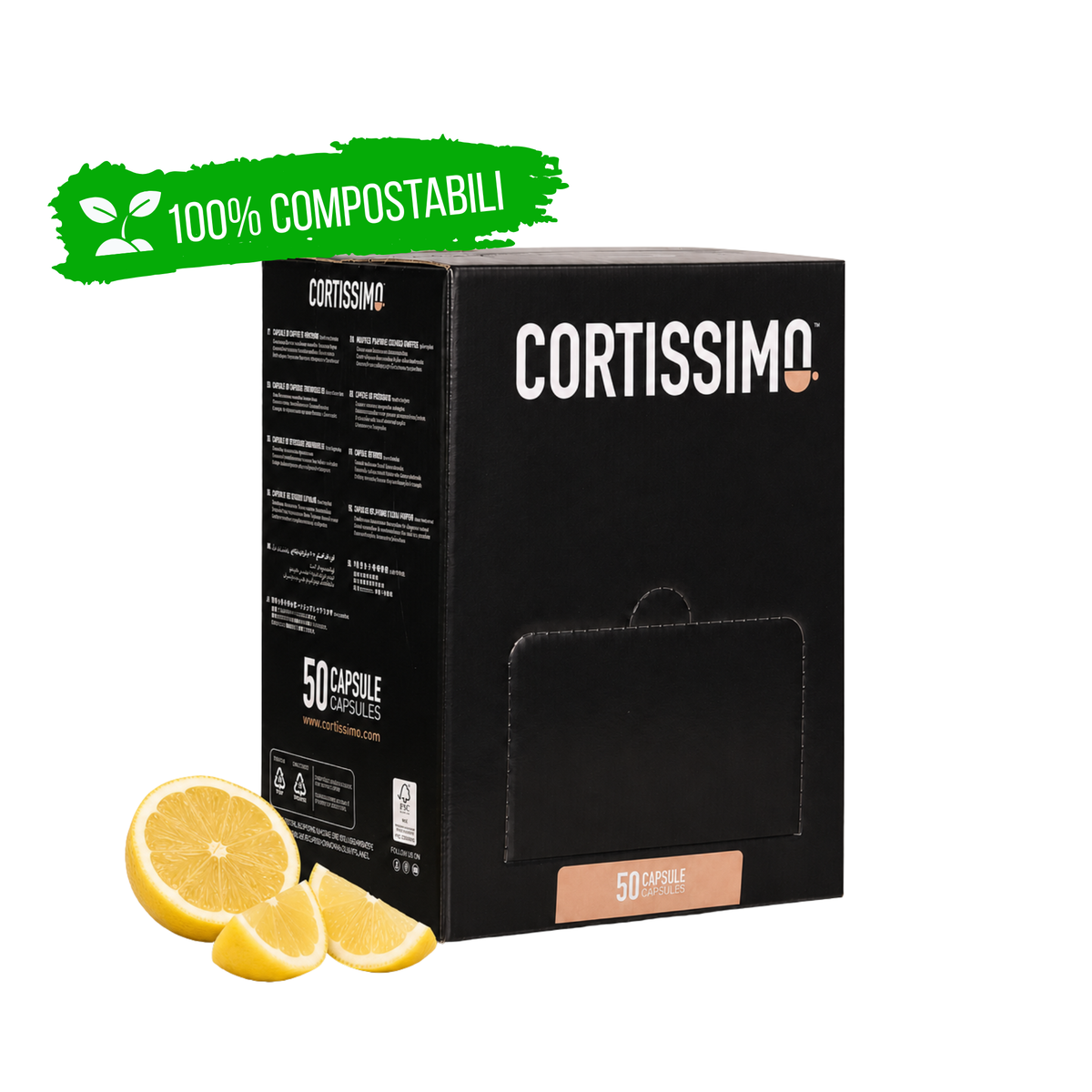 Confezione Cortissimo Tè al limone, capsule compostabili
