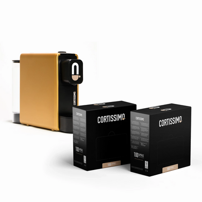 Pacchetto Cortissimo Smart: macchina da caffè e 200 capsule compostabili